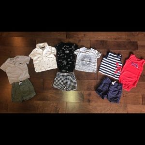 12 Month Boy Bundle - shirts, onesies and shorts